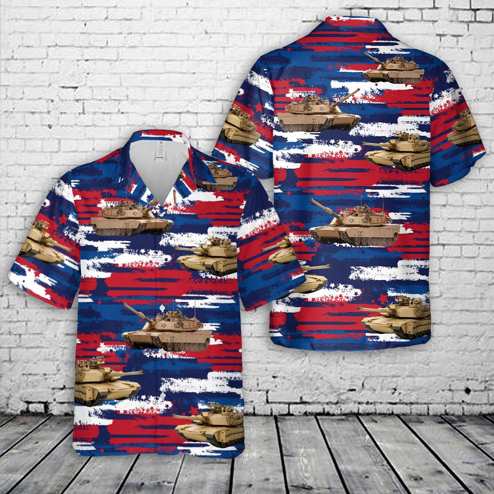 4Th Of July Hawaiian Shirts, M1 Abrams Tank Hawaiian Shirt 4Th Of July Hawaiian Shirt, Military Aloha Shirts