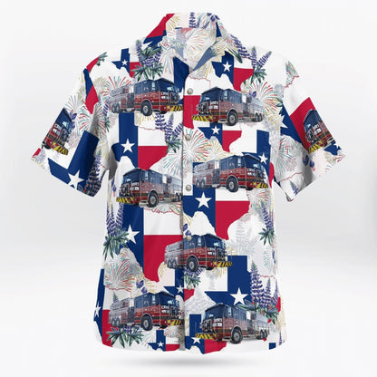 4Th Of July Hawaiian Shirts, Manchaca Fire Rescue, Austin, Texas 4Th Of July Hawaiian Shirts