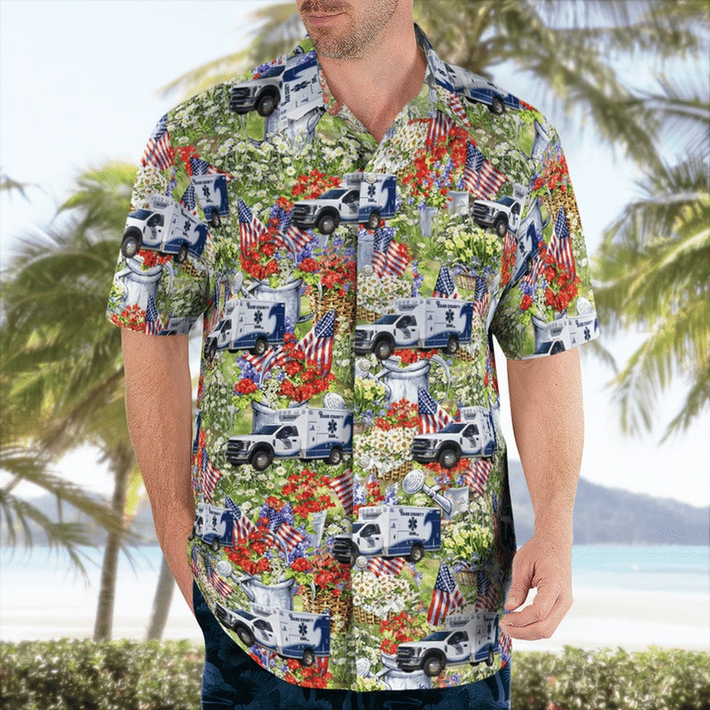 4Th Of July Hawaiian Shirts, Manteo, North Carolina, Dare County Ems Hawaii Shirts