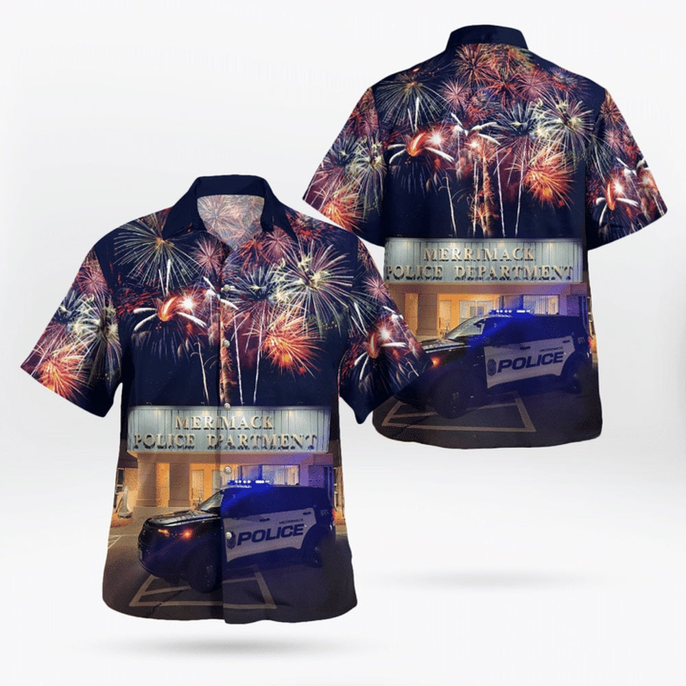 4Th Of July Hawaiian Shirts, Merrimack Police Department Hawaii Shirts