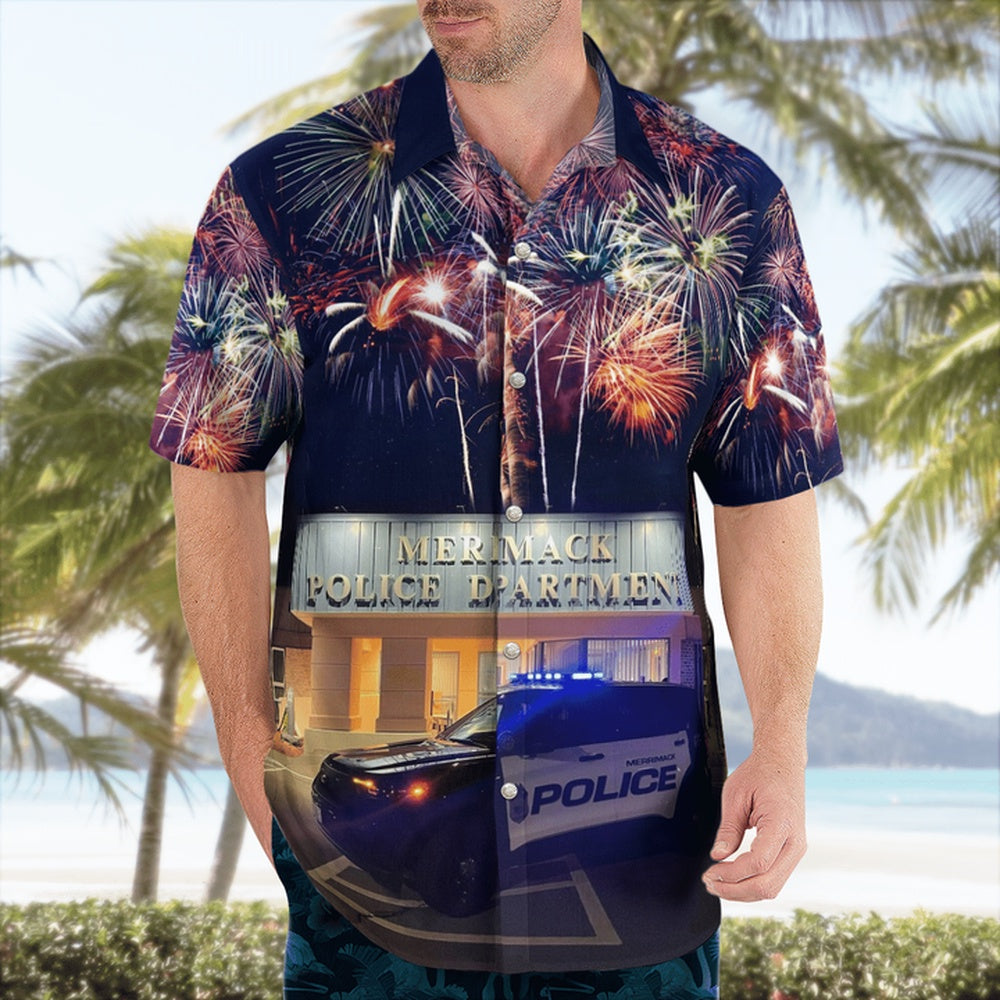 4Th Of July Hawaiian Shirts, Merrimack Police Department Hawaii Shirts