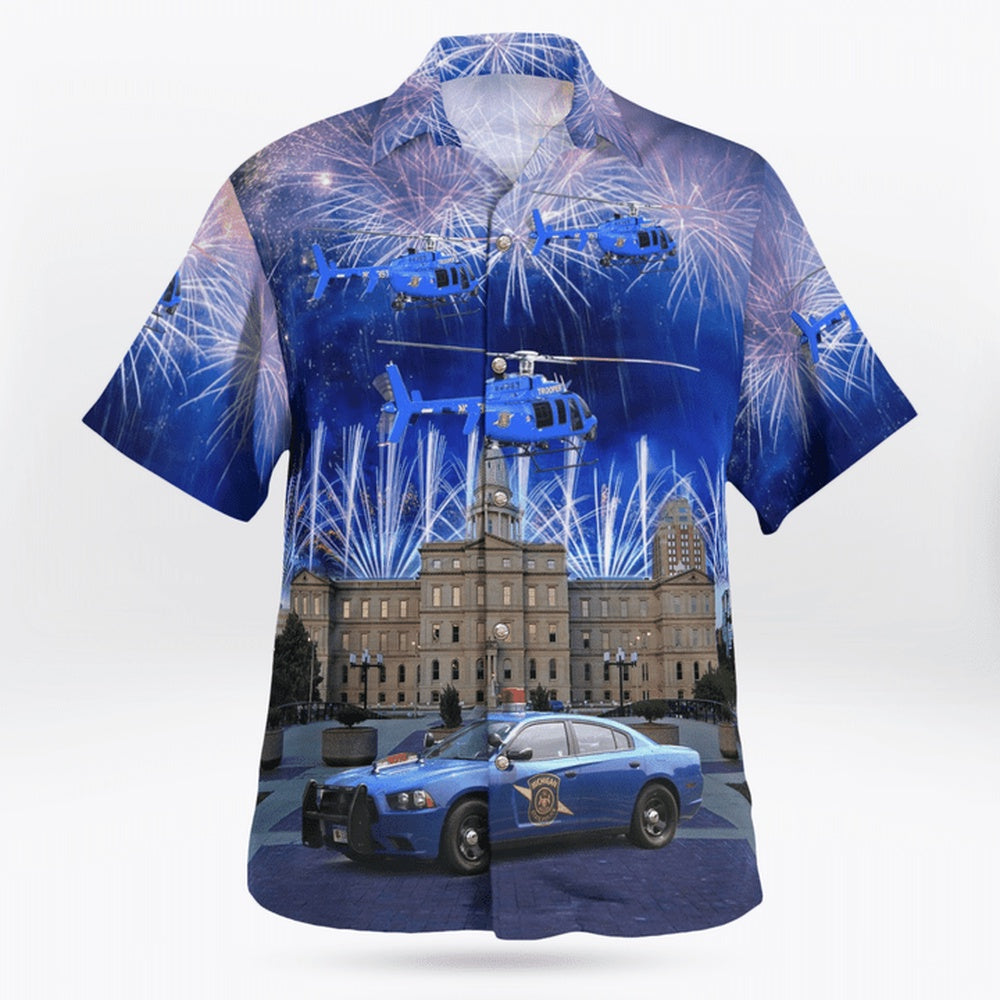 4Th Of July Hawaiian Shirts, Michigan State Police Hawaii Shirts