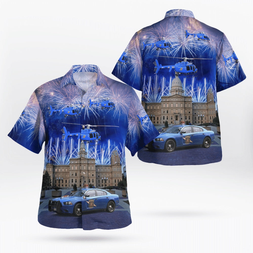 4Th Of July Hawaiian Shirts, Michigan State Police Hawaii Shirts