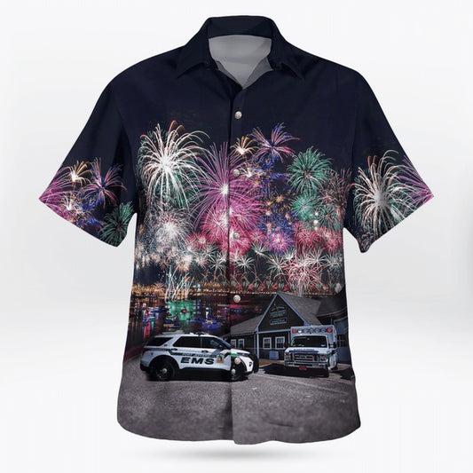 4Th Of July Hawaiian Shirts, Mount Sinai, New York, Port Jefferson Ems Hawaii Shirts