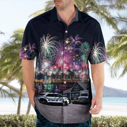 4Th Of July Hawaiian Shirts, Mount Sinai, New York, Port Jefferson Ems Hawaii Shirts