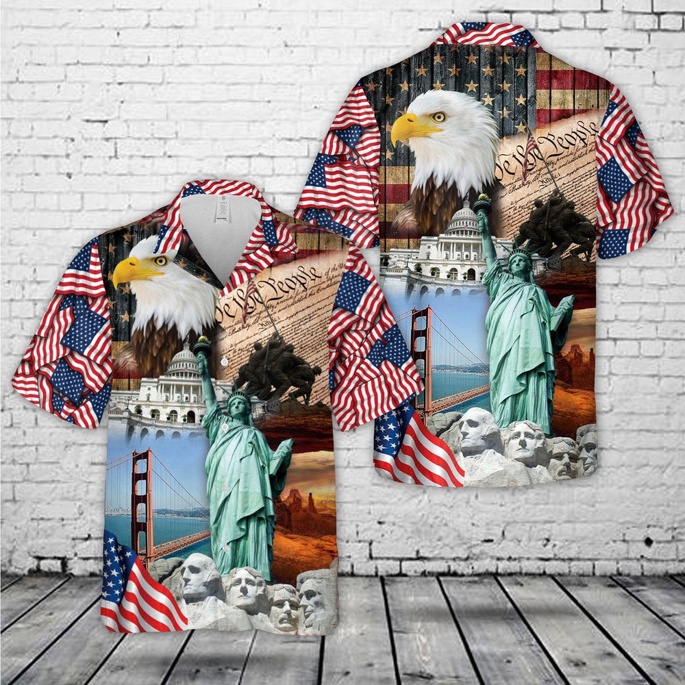 4Th Of July Hawaiian Shirts, National Pride 4th Of July Hawaiian Shirt, Hawaiian Beach Shirts For Men Women