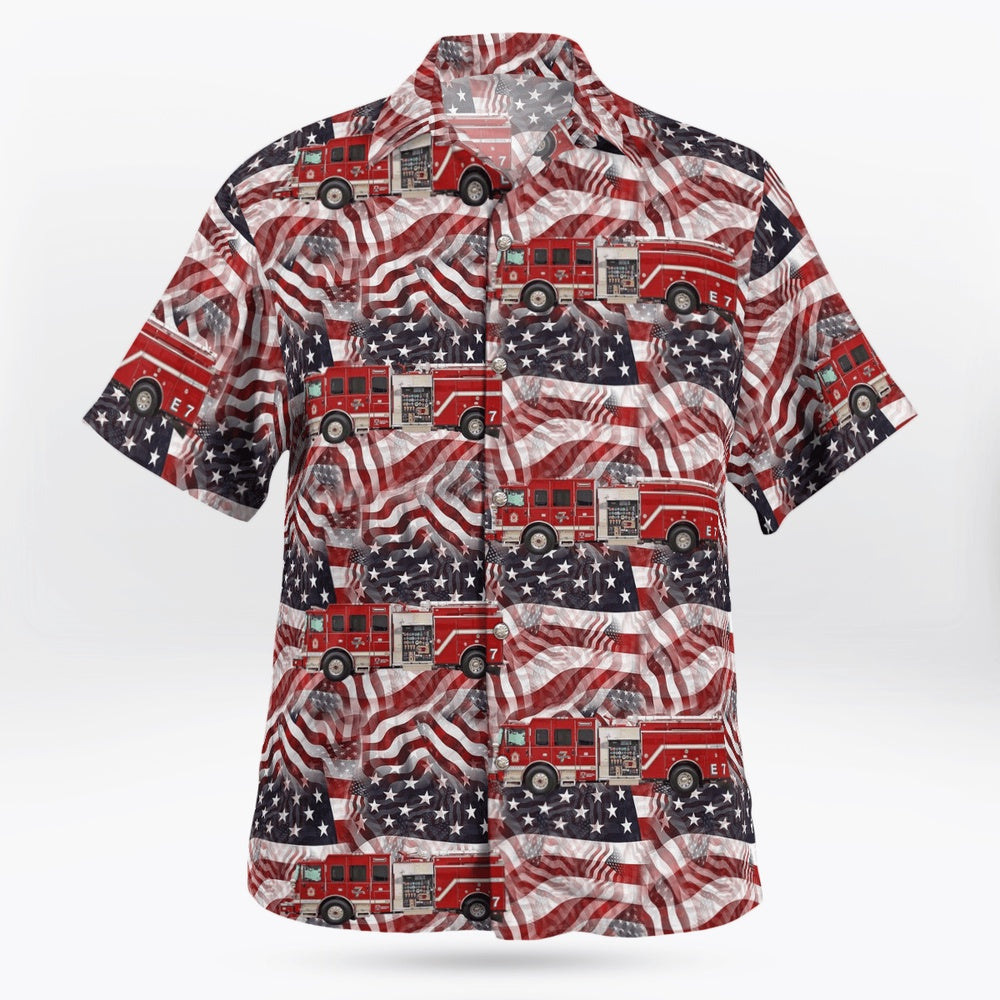 4Th Of July Hawaiian Shirts, North Carolina, Cool Springs Fire Department, 4Th Of July Hawaii Shirt