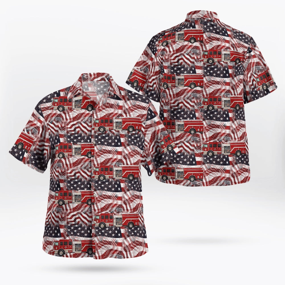 4Th Of July Hawaiian Shirts, North Carolina, Cool Springs Fire Department, 4Th Of July Hawaii Shirt