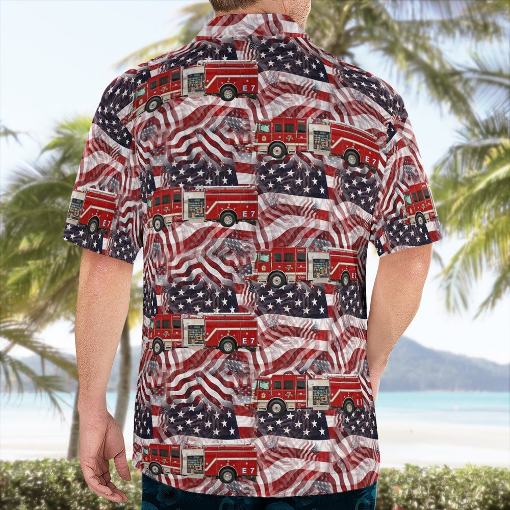 4Th Of July Hawaiian Shirts, North Carolina, Cool Springs Fire Department, 4Th Of July Hawaii Shirt