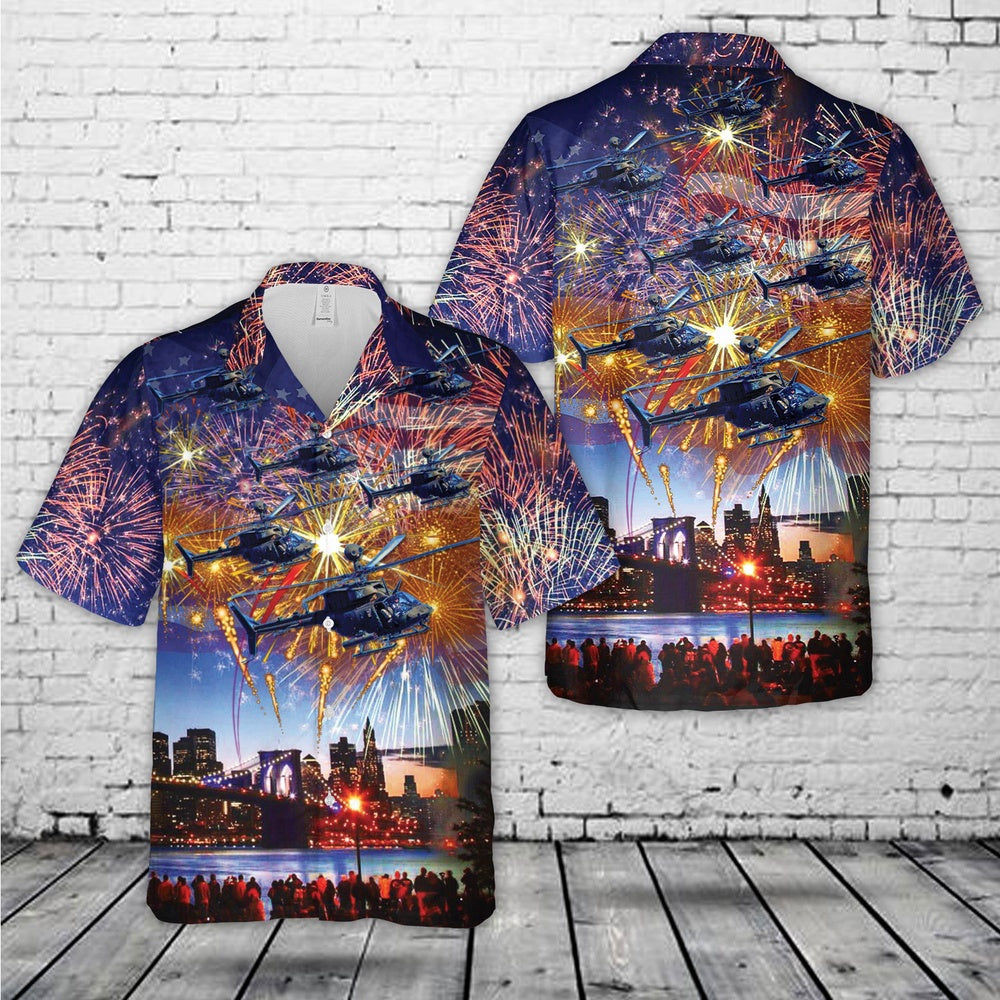 4Th Of July Hawaiian Shirts, Oh-58D Of 2Nd Squadron 6Th Cavalry Regiment 4Th Of July Hawaiian Shirt, Military Aloha Shirts