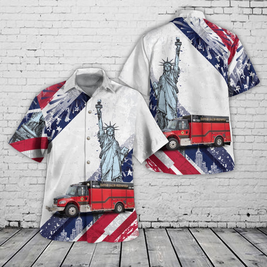 4Th Of July Hawaiian Shirts, Pamplico South Carolina Hannah-Salem-Friendfield Fire Department - Rescue Hawaiian Shirt, Hawaiian Firefighter Shirts