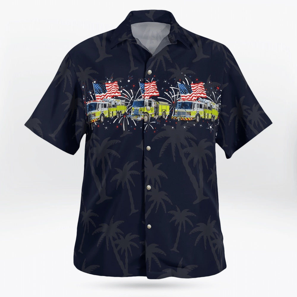 4Th Of July Hawaiian Shirts, Pennsylvania, Fort Washington Fire Company 4Th Of July Hawaiian Shirts