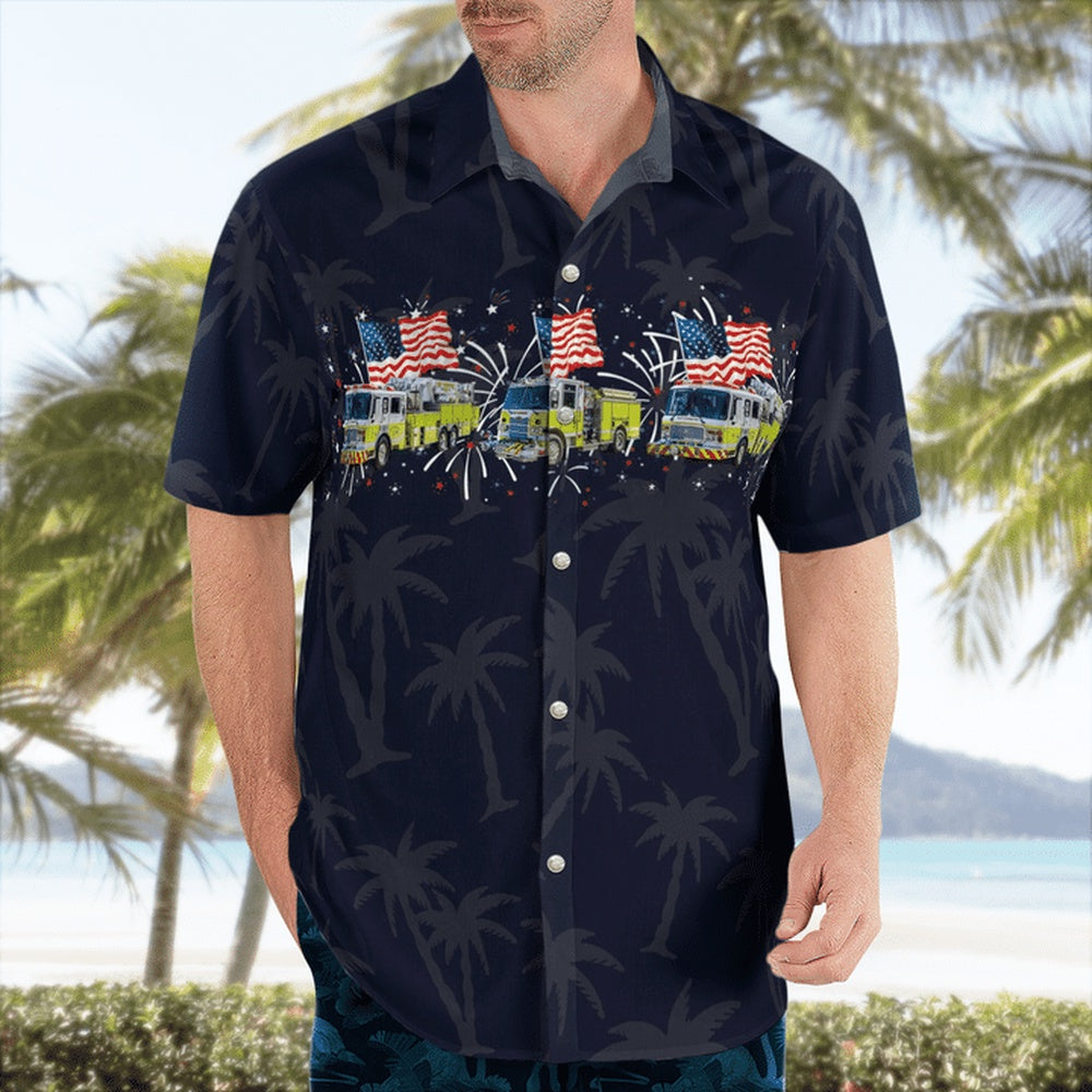 4Th Of July Hawaiian Shirts, Pennsylvania, Fort Washington Fire Company 4Th Of July Hawaiian Shirts