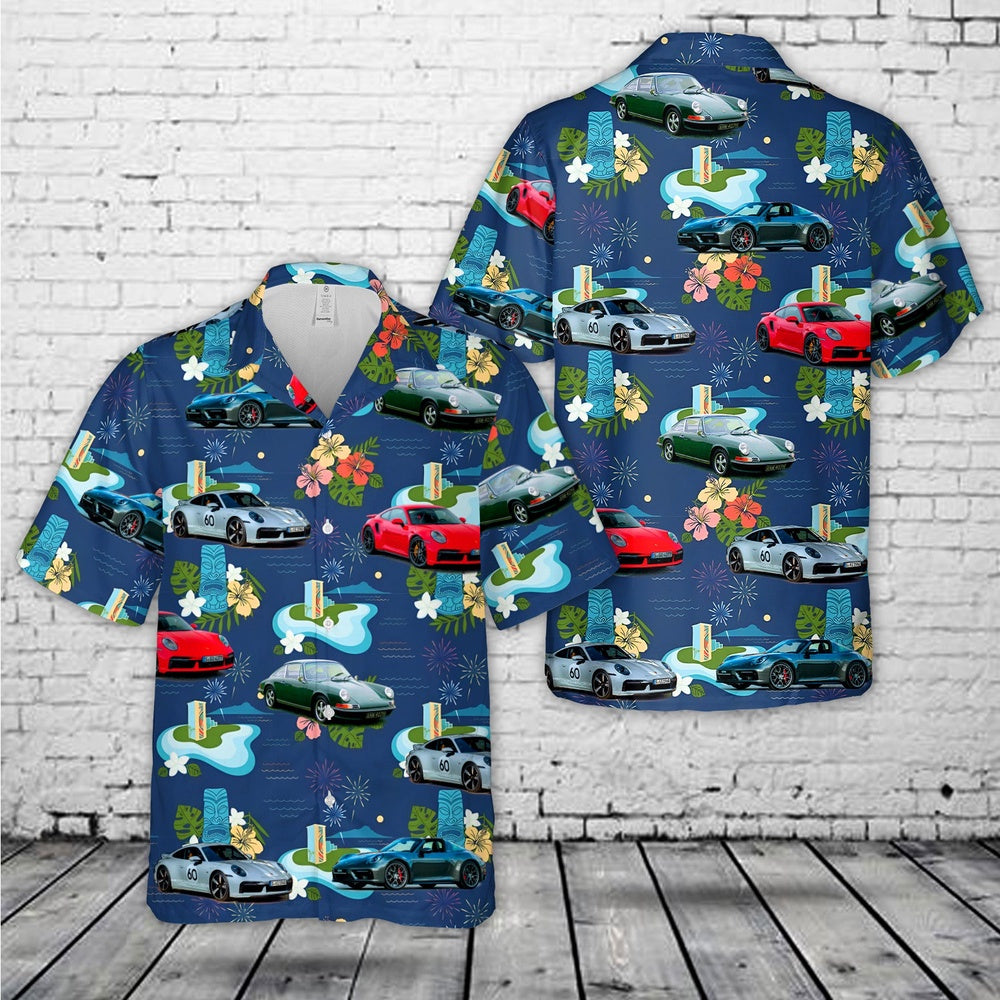 4Th Of July Hawaiian Shirts, Porsche 911 4th Of July Hawaiian Shirt, Hawaiian Beach Shirts For Men Women