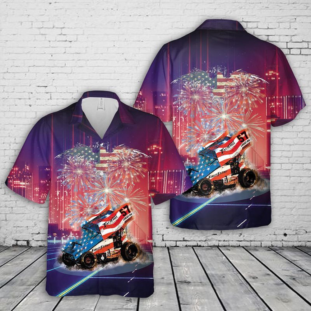 4Th Of July Hawaiian Shirts, Racing 4th Of July Hawaiian Shirt, Hawaiian Beach Shirts For Men Women
