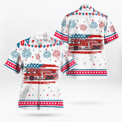 4Th Of July Hawaiian Shirts, Red Oak, Texas, Red Oak Fire Department Hawaii Shirts