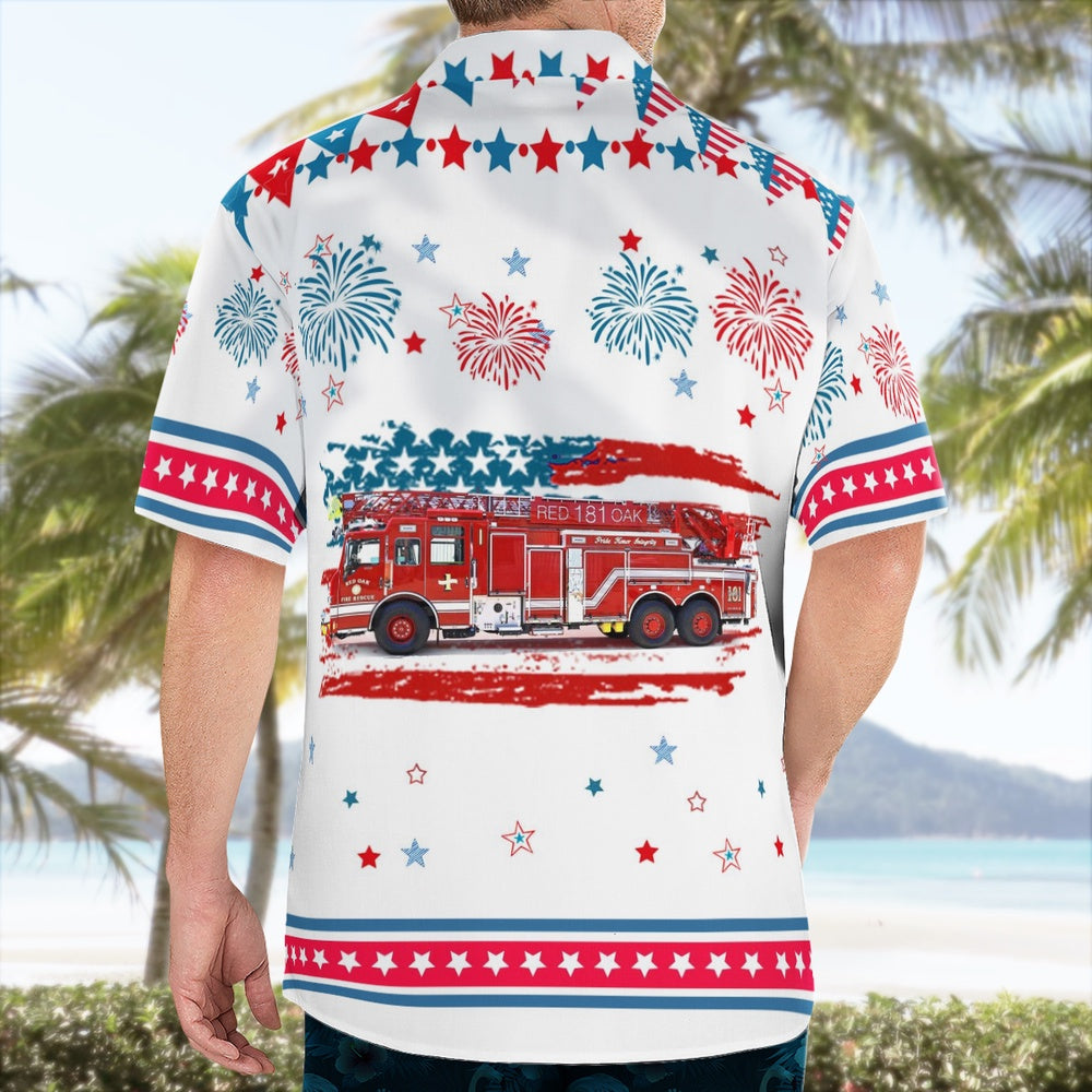 4Th Of July Hawaiian Shirts, Red Oak, Texas, Red Oak Fire Department Hawaii Shirts