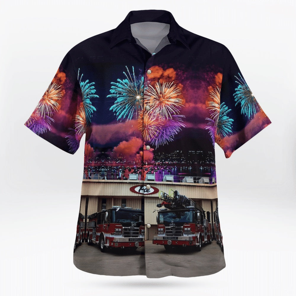 4Th Of July Hawaiian Shirts, Reidville Fire Department Hawaii Shirts