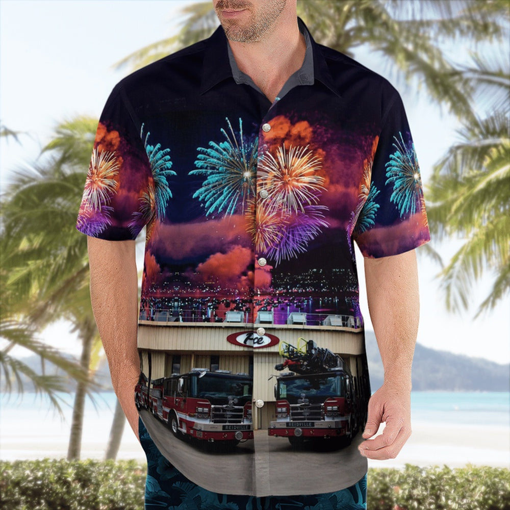 4Th Of July Hawaiian Shirts, Reidville Fire Department Hawaii Shirts