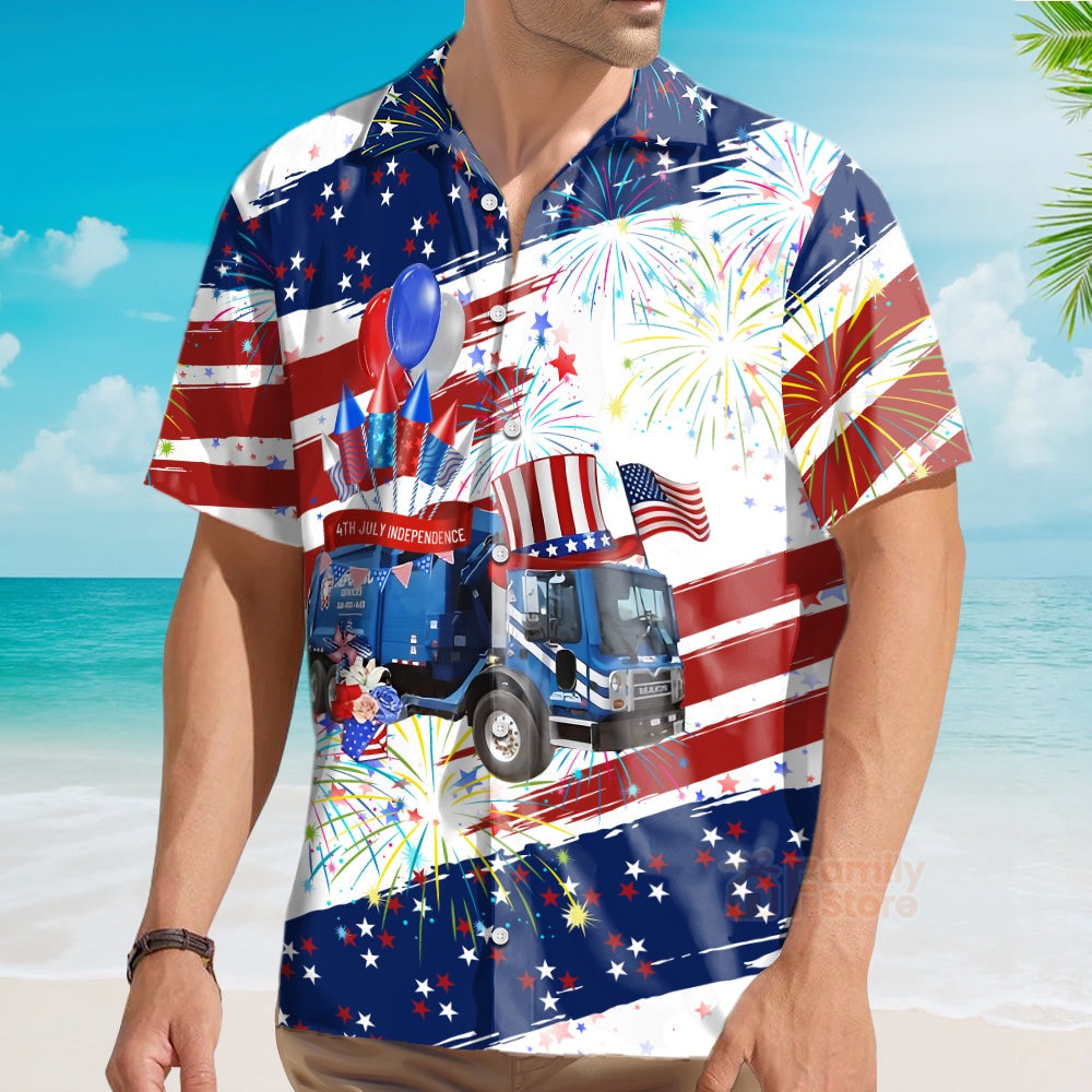 4Th Of July Hawaiian Shirts, Republic Services Hawaii Shirts