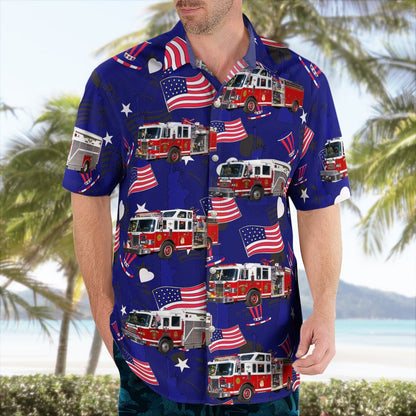 4Th Of July Hawaiian Shirts, Rochelle Park, Rochelle Park Fire Department Hawaii Shirts