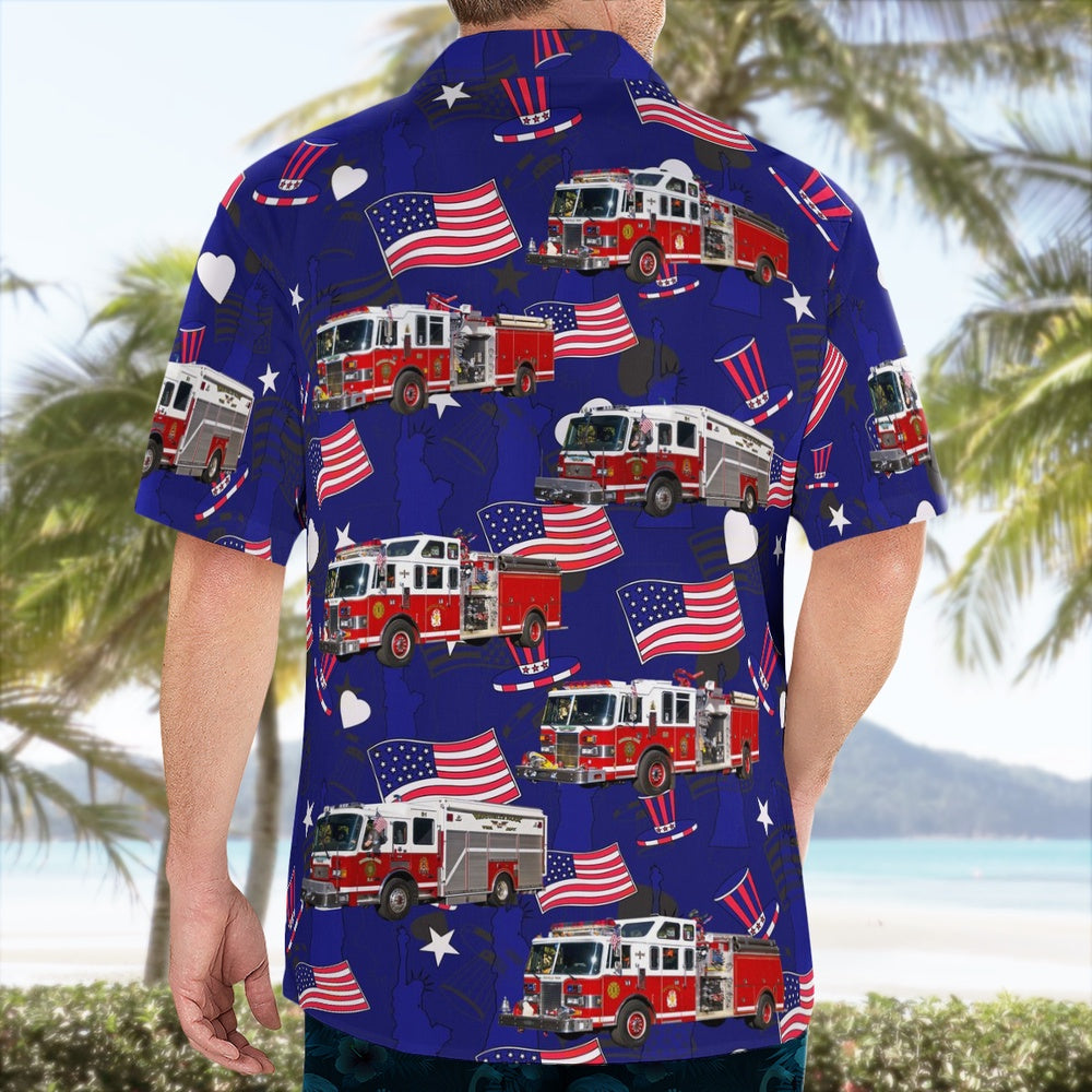 4Th Of July Hawaiian Shirts, Rochelle Park, Rochelle Park Fire Department Hawaii Shirts