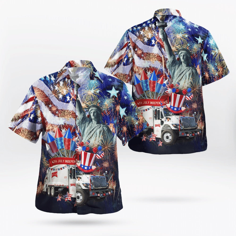 4Th Of July Hawaiian Shirts, Rumpke Waste & Recycling Hawaii Shirts