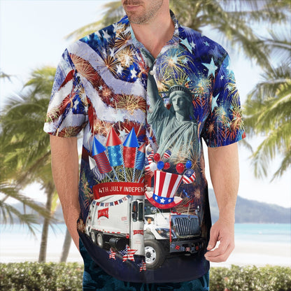 4Th Of July Hawaiian Shirts, Rumpke Waste & Recycling Hawaii Shirts