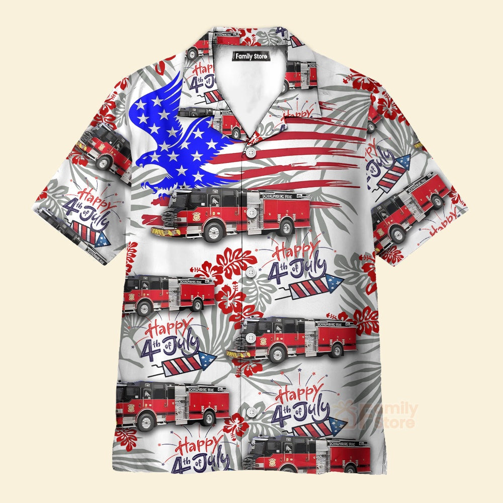 4Th Of July Hawaiian Shirts, Schaumburg, Illinois, Schaumburg Fire Department