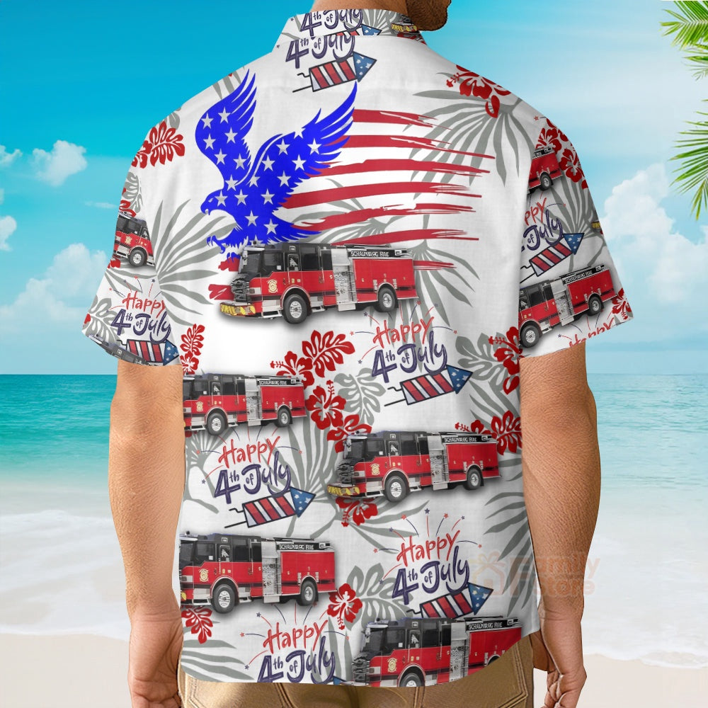 4Th Of July Hawaiian Shirts, Schaumburg, Illinois, Schaumburg Fire Department