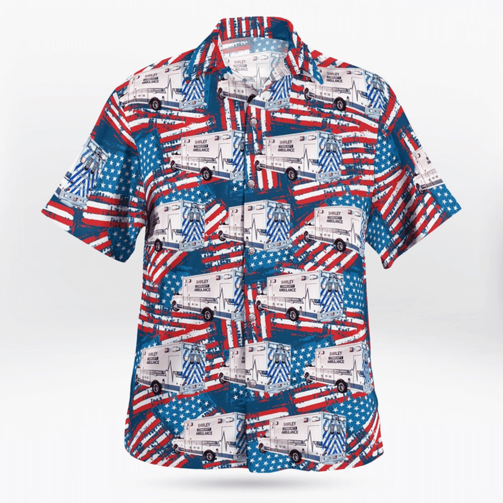 4Th Of July Hawaiian Shirts, Shirley, New York, Shirley Community Ambulance Hawaii Shirts