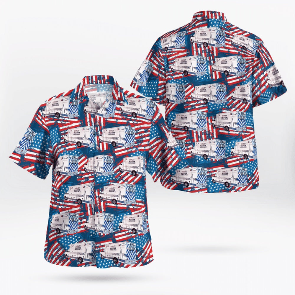 4Th Of July Hawaiian Shirts, Shirley, New York, Shirley Community Ambulance Hawaii Shirts