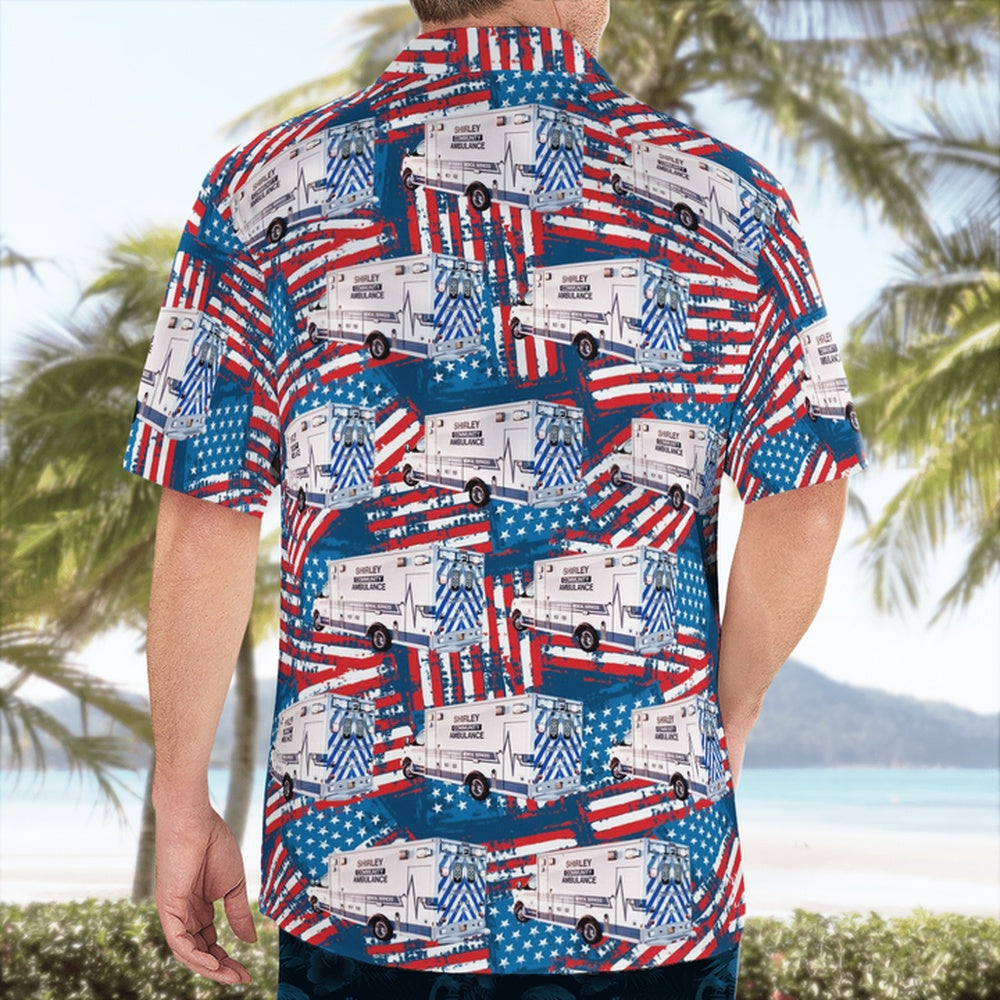 4Th Of July Hawaiian Shirts, Shirley, New York, Shirley Community Ambulance Hawaii Shirts