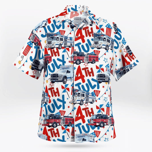 4Th Of July Hawaiian Shirts, Shohola, Pennsylvania, Shohola Fire & Rescue Hawaii Shirts