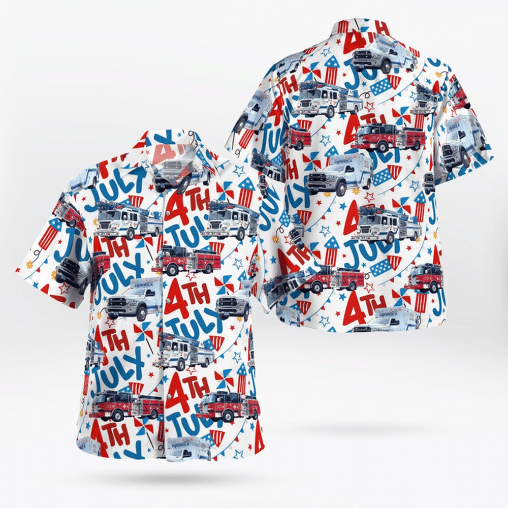 4Th Of July Hawaiian Shirts, Shohola, Pennsylvania, Shohola Fire & Rescue Hawaii Shirts