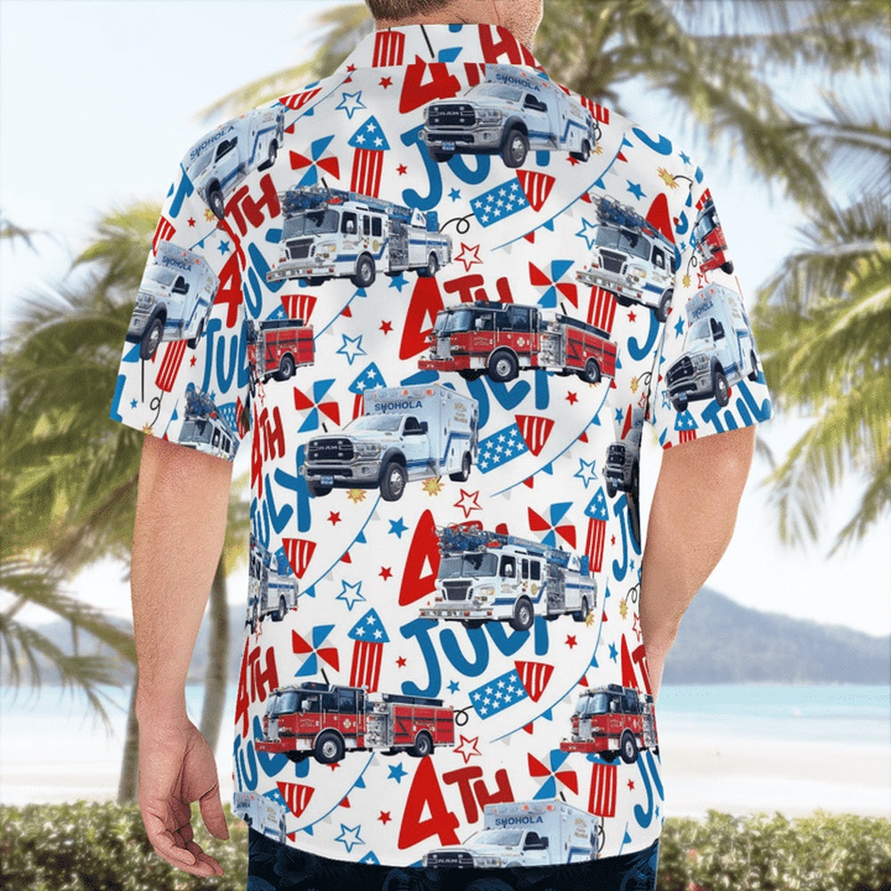 4Th Of July Hawaiian Shirts, Shohola, Pennsylvania, Shohola Fire & Rescue Hawaii Shirts