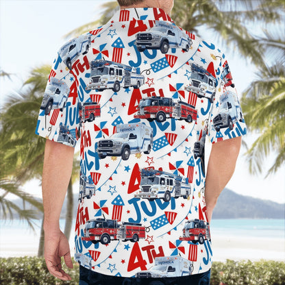 4Th Of July Hawaiian Shirts, Shohola, Pennsylvania, Shohola Fire & Rescue Hawaii Shirts