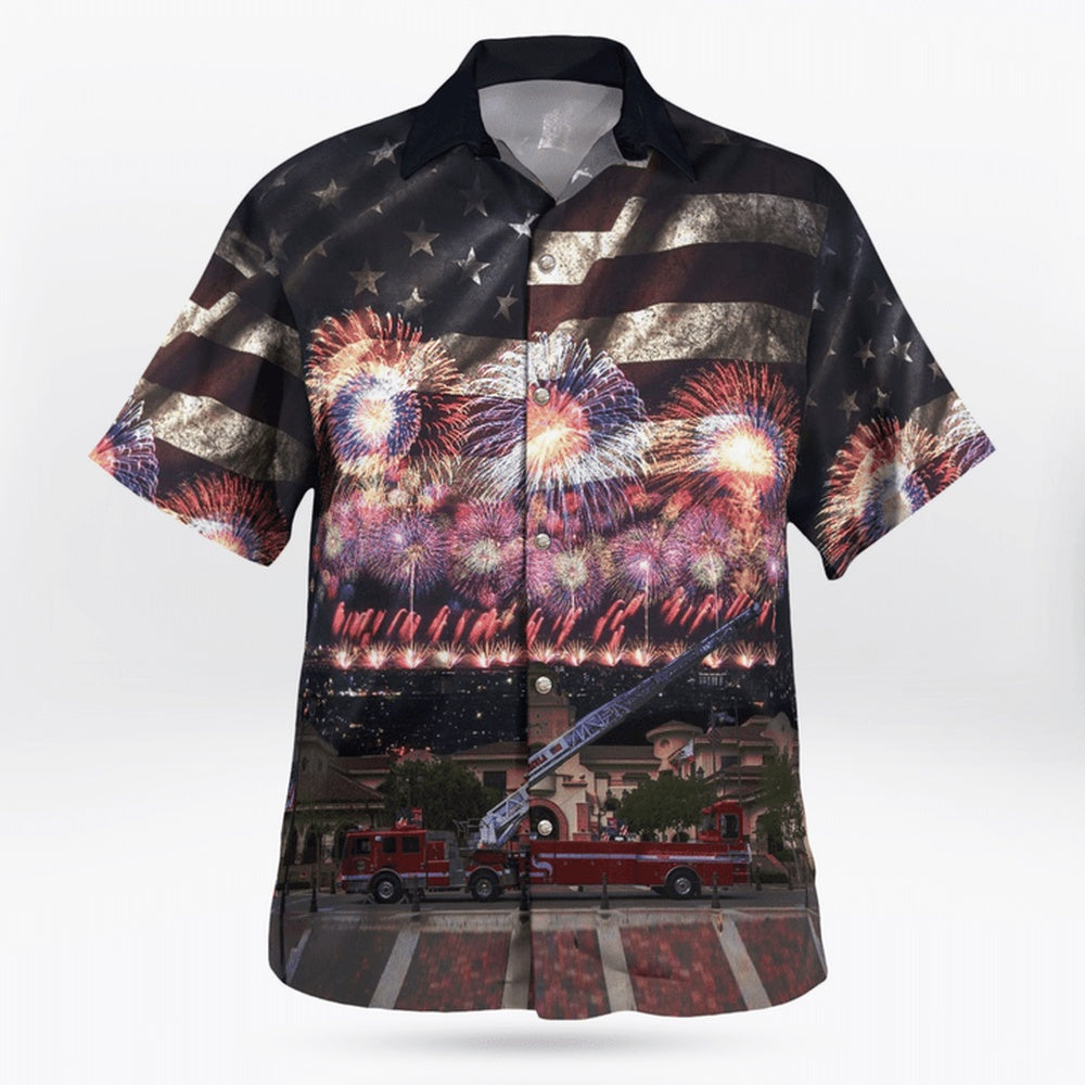 4Th Of July Hawaiian Shirts, Temecula, California, Temecula Fire Department Hawaii Shirts