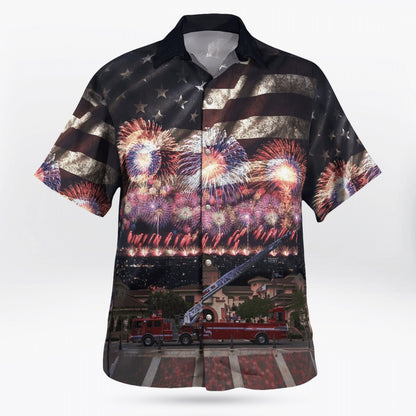 4Th Of July Hawaiian Shirts, Temecula, California, Temecula Fire Department Hawaii Shirts