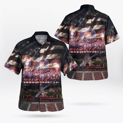 4Th Of July Hawaiian Shirts, Temecula, California, Temecula Fire Department Hawaii Shirts