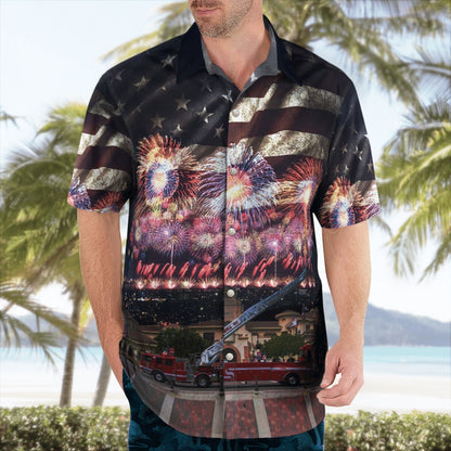4Th Of July Hawaiian Shirts, Temecula, California, Temecula Fire Department Hawaii Shirts