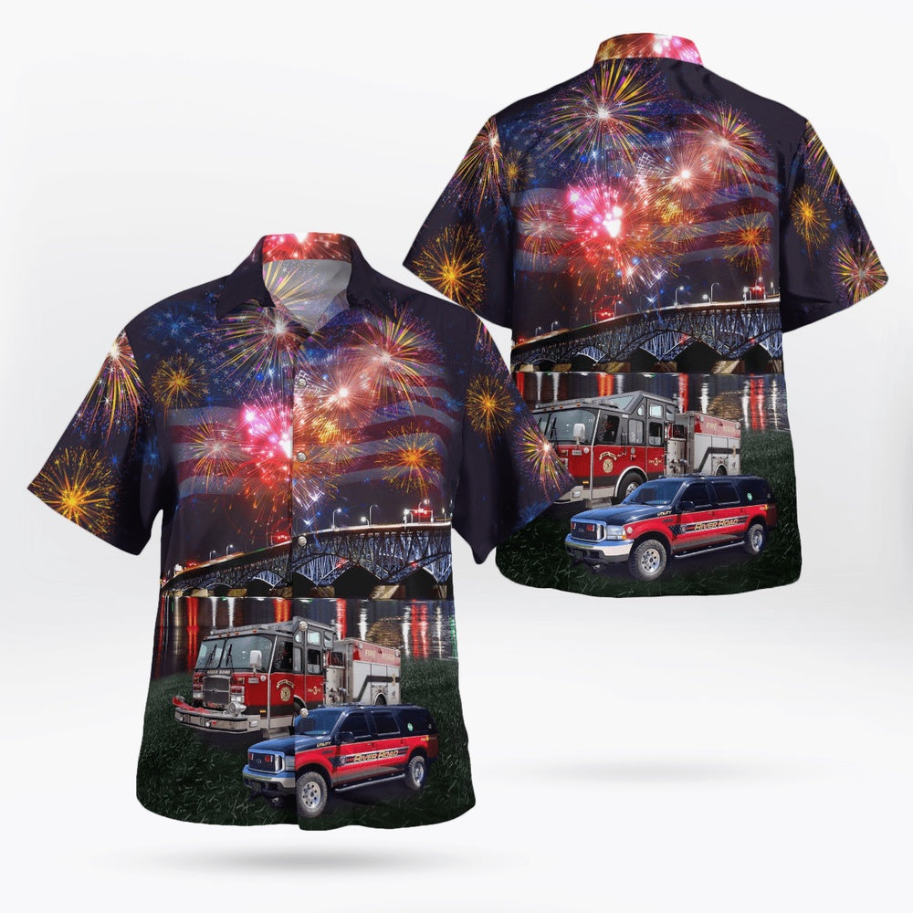 4Th Of July Hawaiian Shirts, Town Of Tonawanda, New York, River Road Fire Co Hawaii Shirts