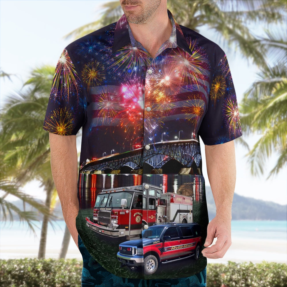 4Th Of July Hawaiian Shirts, Town Of Tonawanda, New York, River Road Fire Co Hawaii Shirts