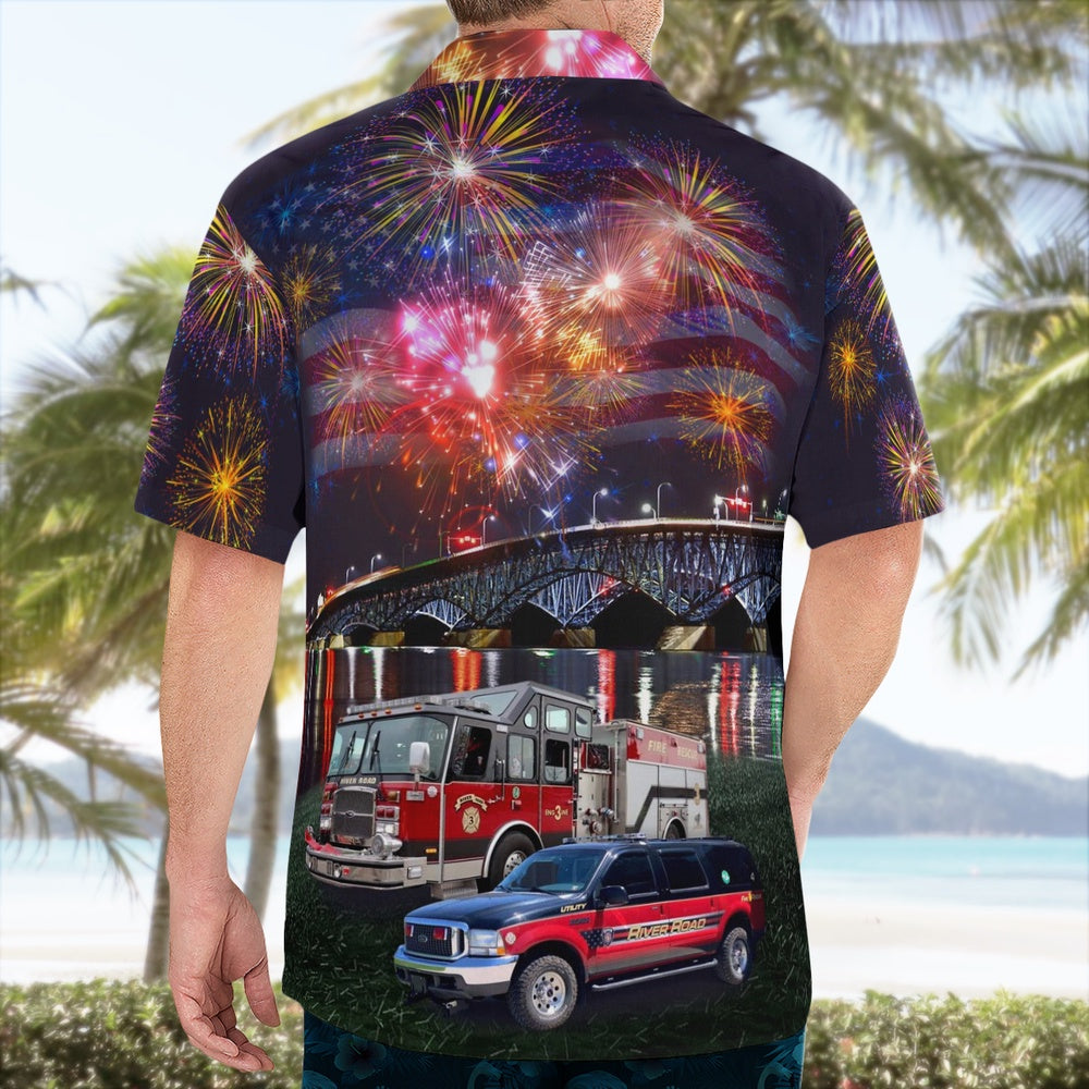 4Th Of July Hawaiian Shirts, Town Of Tonawanda, New York, River Road Fire Co Hawaii Shirts