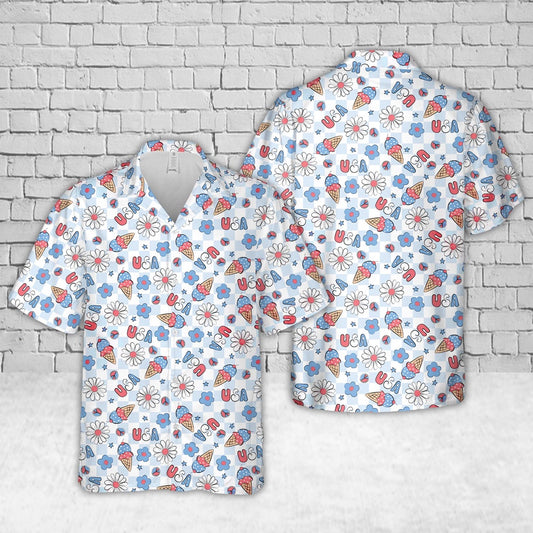 4Th Of July Hawaiian Shirts, Trendy Fourth Of July 1 Hawaiian Shirt, Military Aloha Shirts