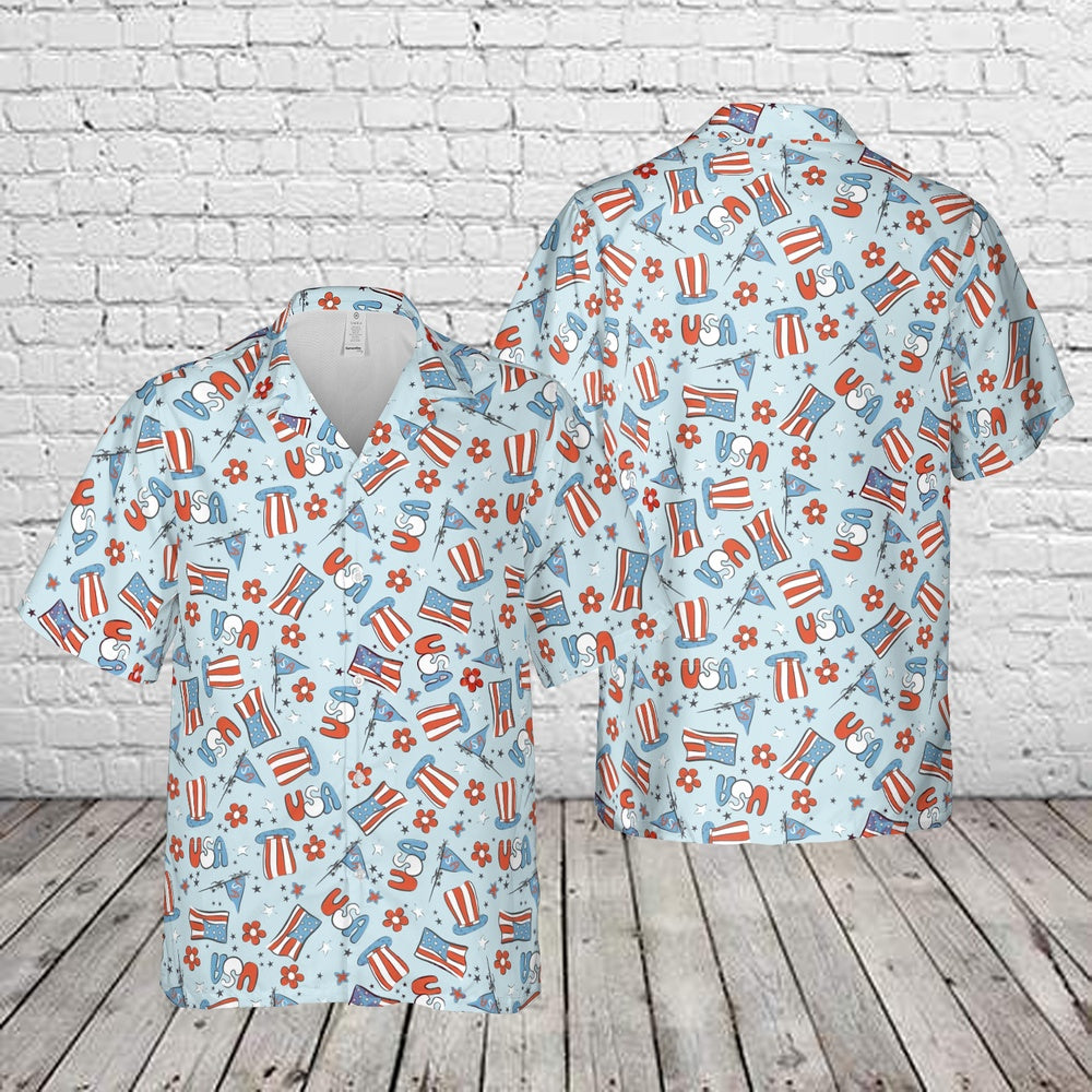 4Th Of July Hawaiian Shirts, Trendy Fourth Of July 2 Hawaiian Shirt, Military Aloha Shirts
