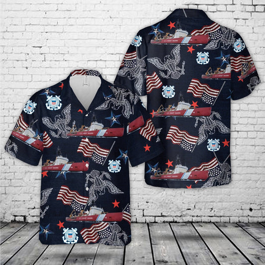 4Th Of July Hawaiian Shirts, United States Coast Guard Uscgc Polar Star Wagb-10 Polar-Class Icebreaker Hawaiian Shirt, Military Aloha Shirts