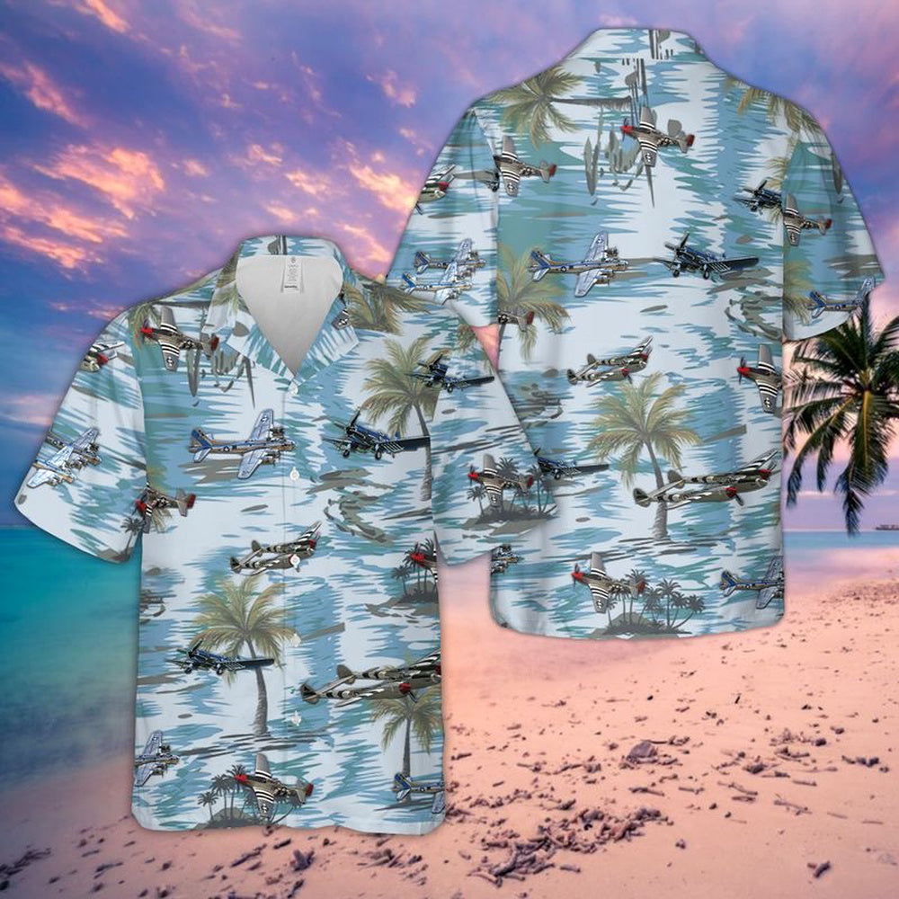 4Th Of July Hawaiian Shirts, Us Air Craft 4Th Of July Hawaiian Shirt, Military Aloha Shirts