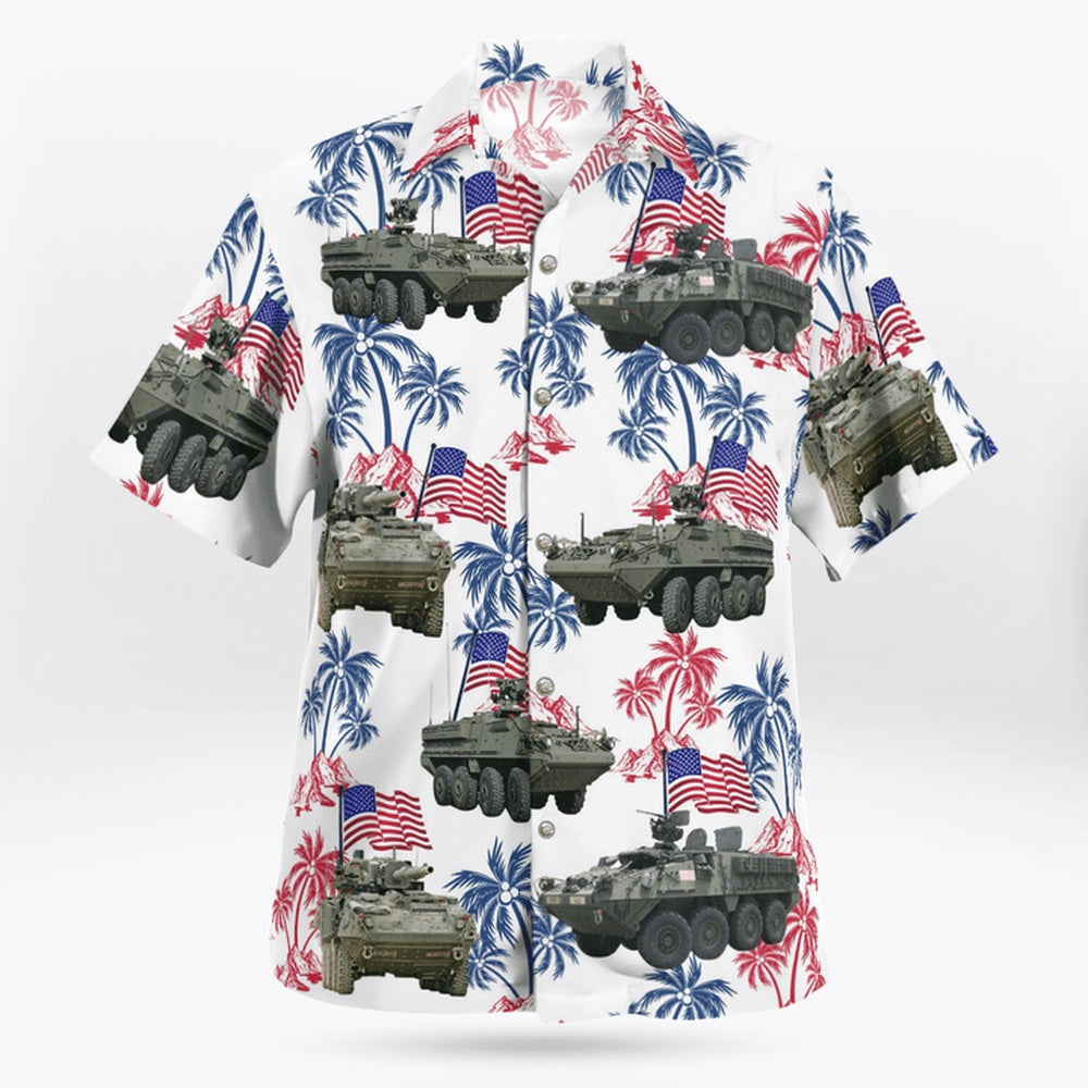 4Th Of July Hawaiian Shirts, Us Army Stryker Tank 4Th Of July Hawaiian Shirts