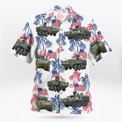 4Th Of July Hawaiian Shirts, Us Army Stryker Tank 4Th Of July Hawaiian Shirts